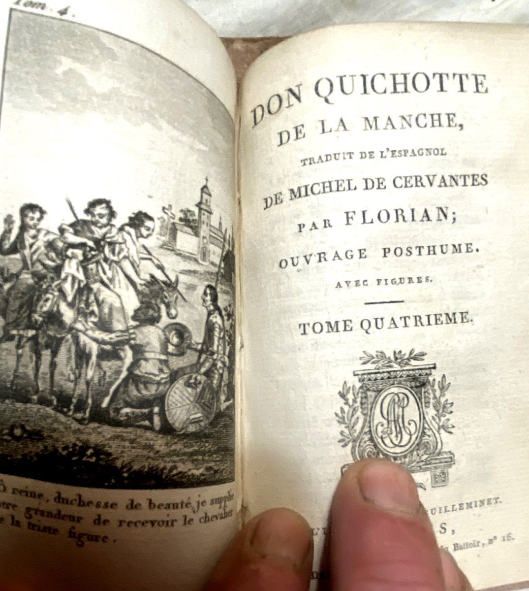 "don Quixote Of La Mancha" Translated From The Spanish Of Michel Cervantes By Florian 3 Vol 1802-photo-2