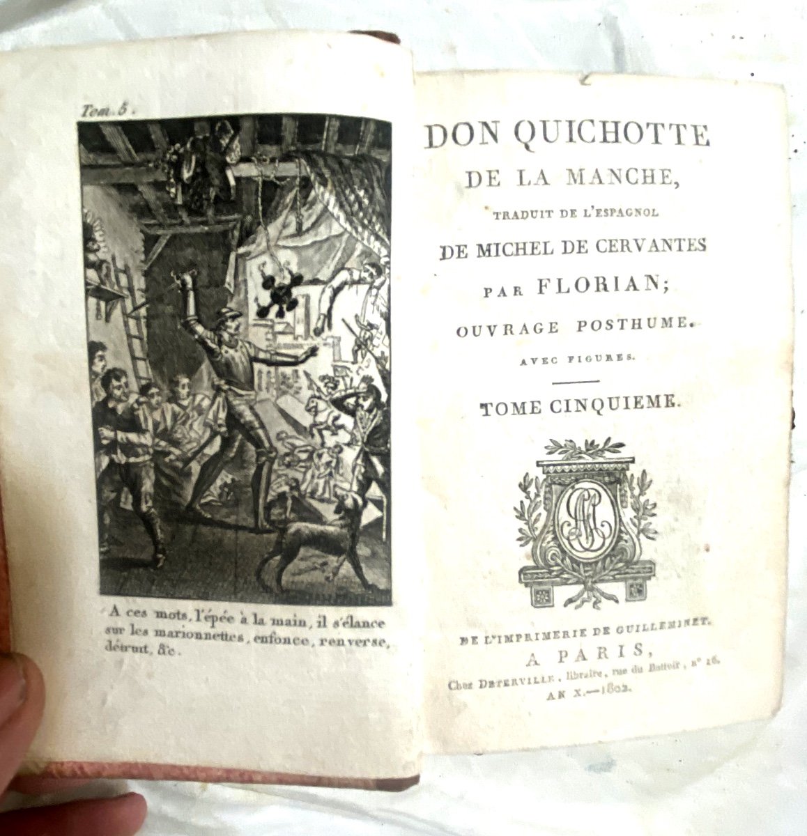 "don Quixote Of La Mancha" Translated From The Spanish Of Michel Cervantes By Florian 3 Vol 1802-photo-3