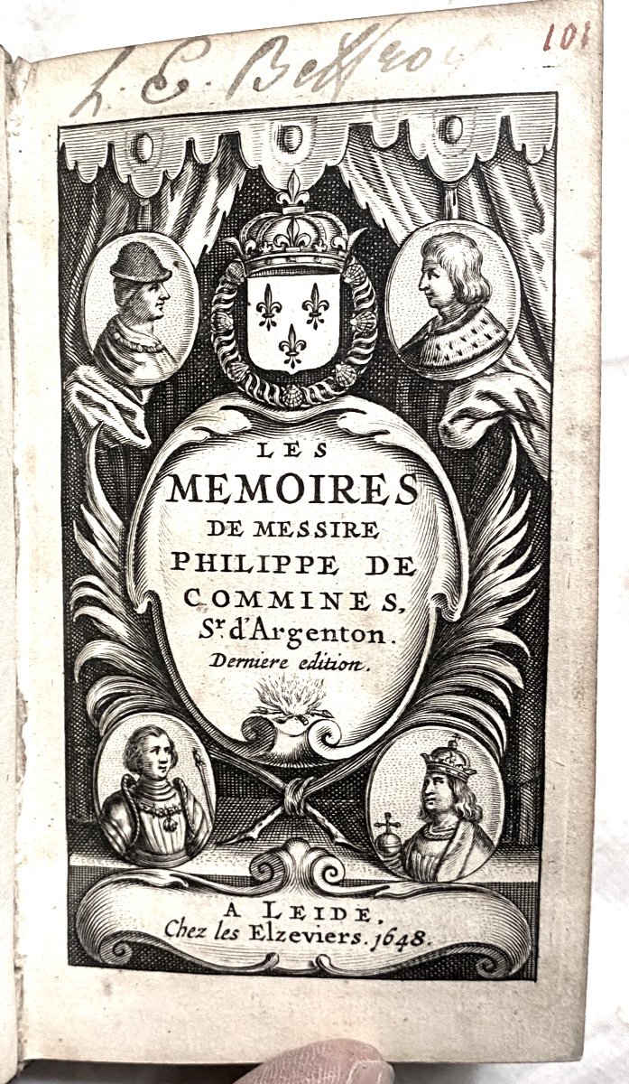 Historical Jewel: A 1648 Decorated Red Morocco Volume “the Memoirs Of Phil. De Commines”-photo-3