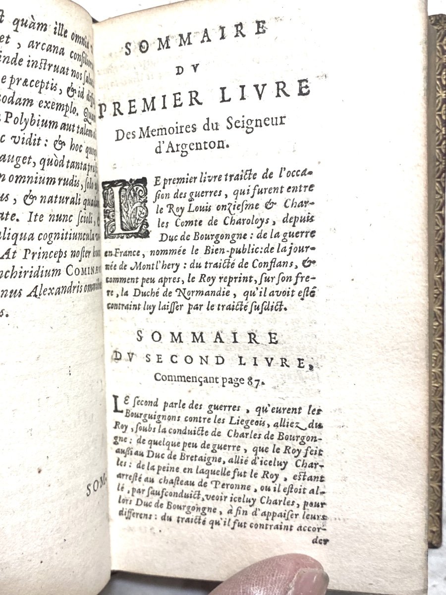 Historical Jewel: A 1648 Decorated Red Morocco Volume “the Memoirs Of Phil. De Commines”-photo-6