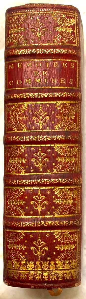 Historical Jewel: A 1648 Decorated Red Morocco Volume “the Memoirs Of Phil. De Commines”