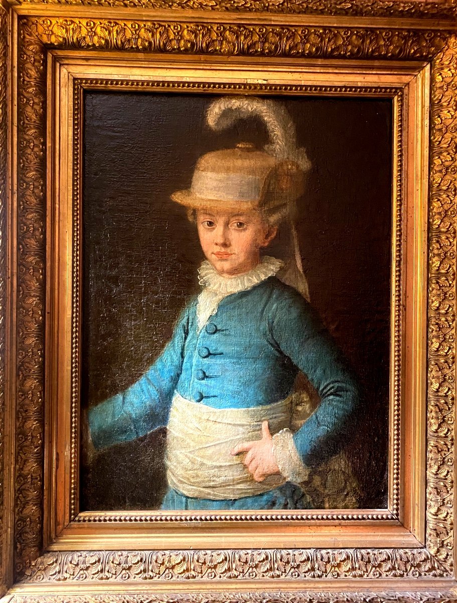 Portrait Of Antoine d'Orléans At 7 Years Old In 1782, Duke Of Montpensier Prince Of The Blood, French School