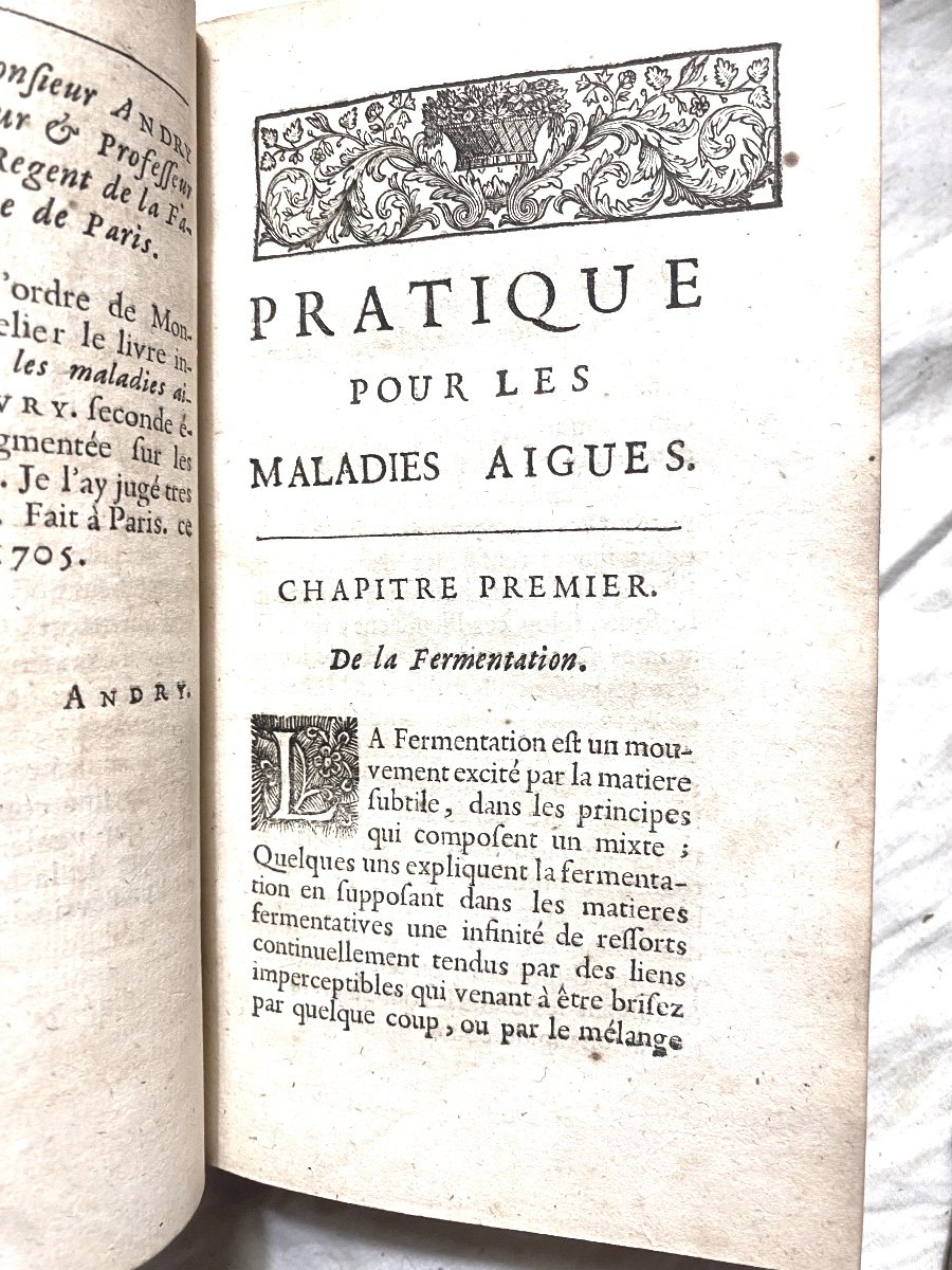 2 Vol. In 12 De 1707 :"Pratique Des Maladies Aigues Sur La Fermentation Des Liqueurs - Tauvry-photo-4