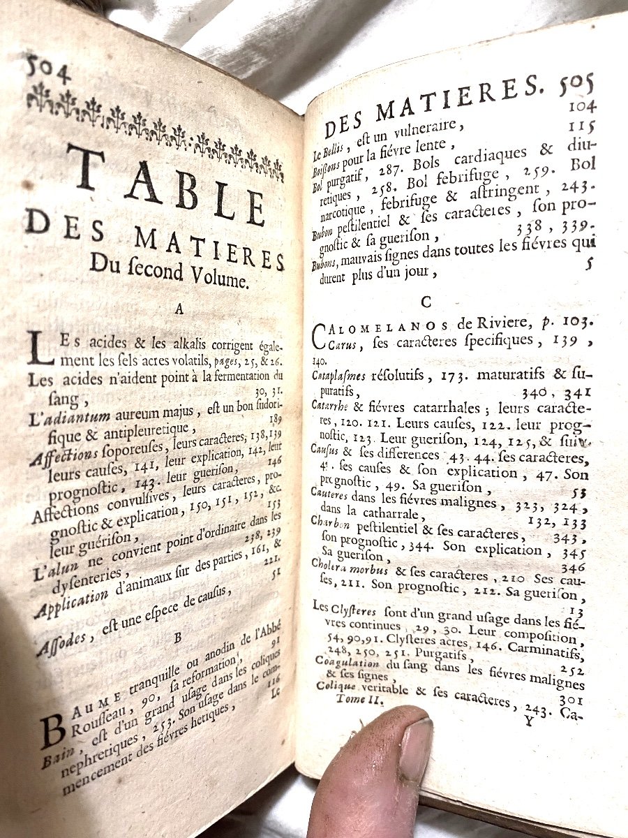 2 Vol. In 12 De 1707 :"Pratique Des Maladies Aigues Sur La Fermentation Des Liqueurs - Tauvry-photo-7