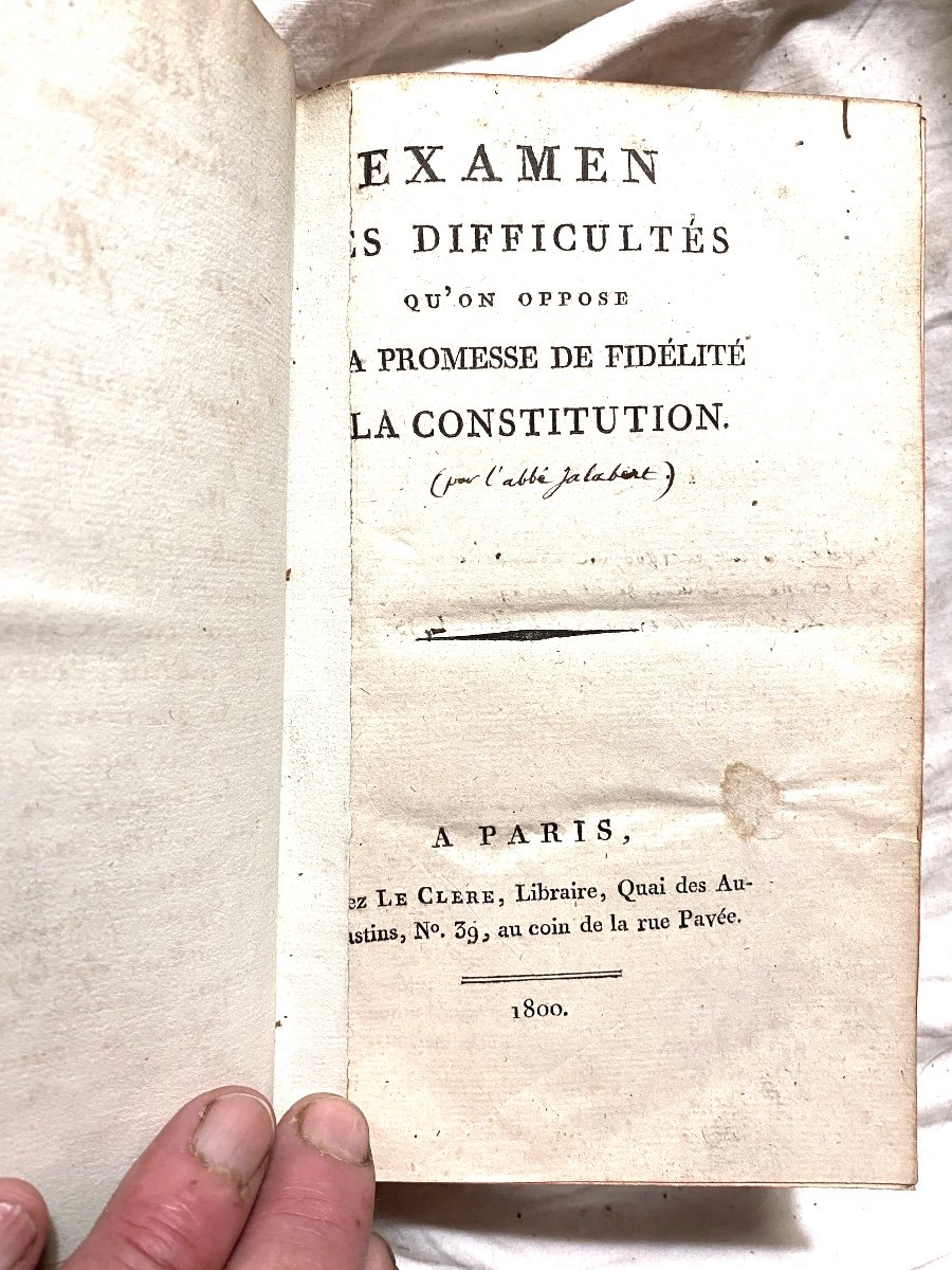 Rare Ensemble  :5 Pièces Concernant Les Difficultés De Soumission De l'Eglise à La Constitution-photo-1