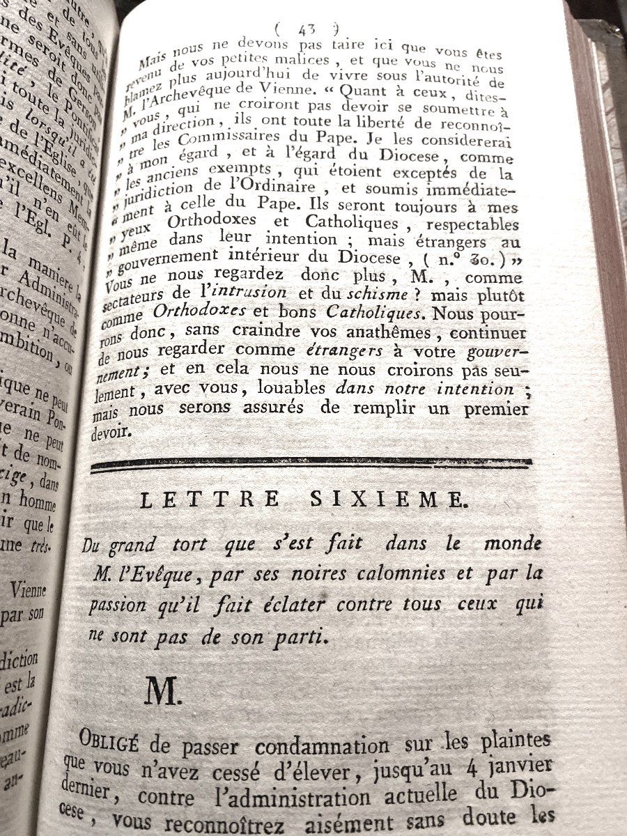 Rare Ensemble  :5 Pièces Concernant Les Difficultés De Soumission De l'Eglise à La Constitution-photo-8