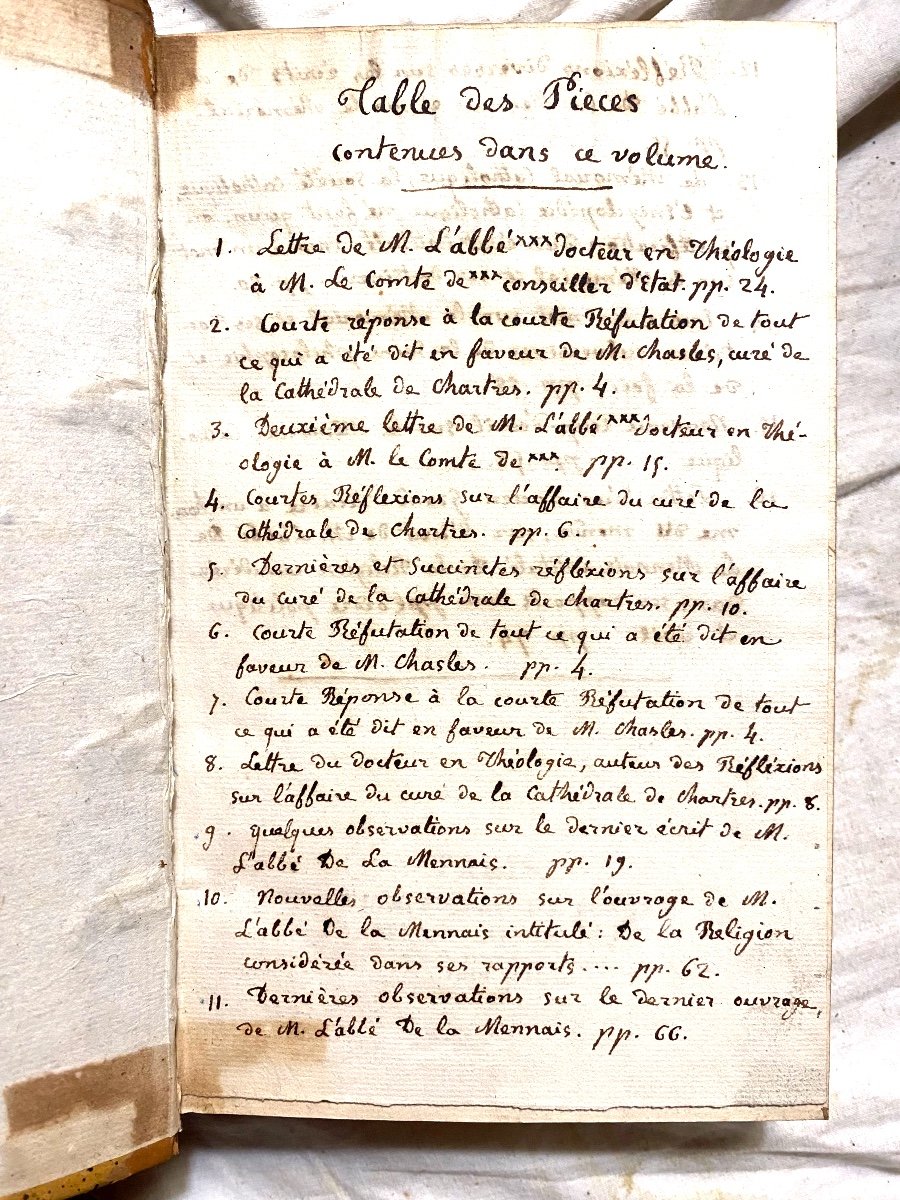 Rare Et Unique Recueil  16 Pièces Touchant l'Eglise :lettres , Courtes Réflexions , Oservations-photo-3