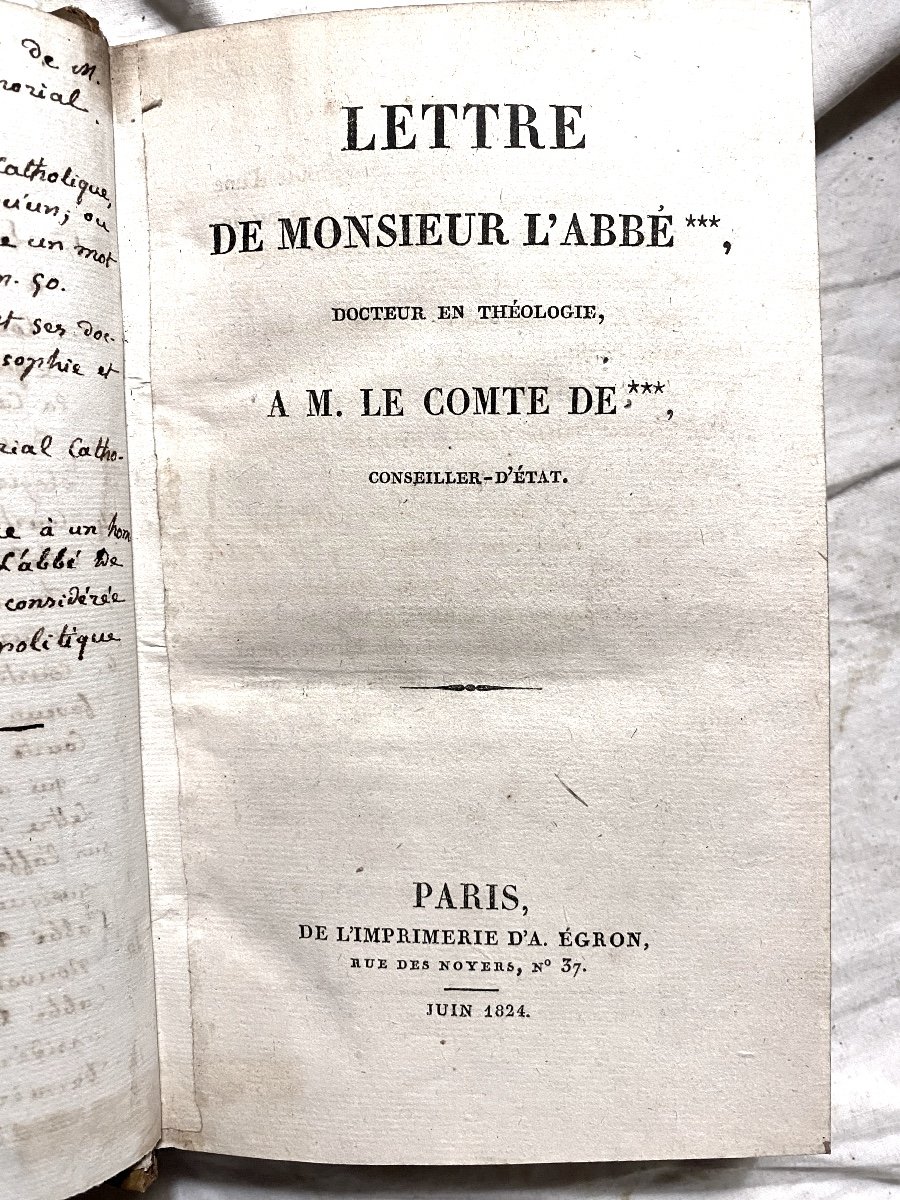 Rare Et Unique Recueil  16 Pièces Touchant l'Eglise :lettres , Courtes Réflexions , Oservations-photo-1