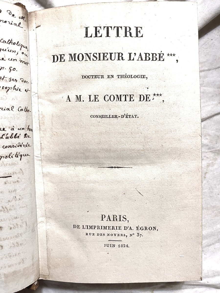 Rare Et Unique Recueil  16 Pièces Touchant l'Eglise :lettres , Courtes Réflexions , Oservations-photo-2