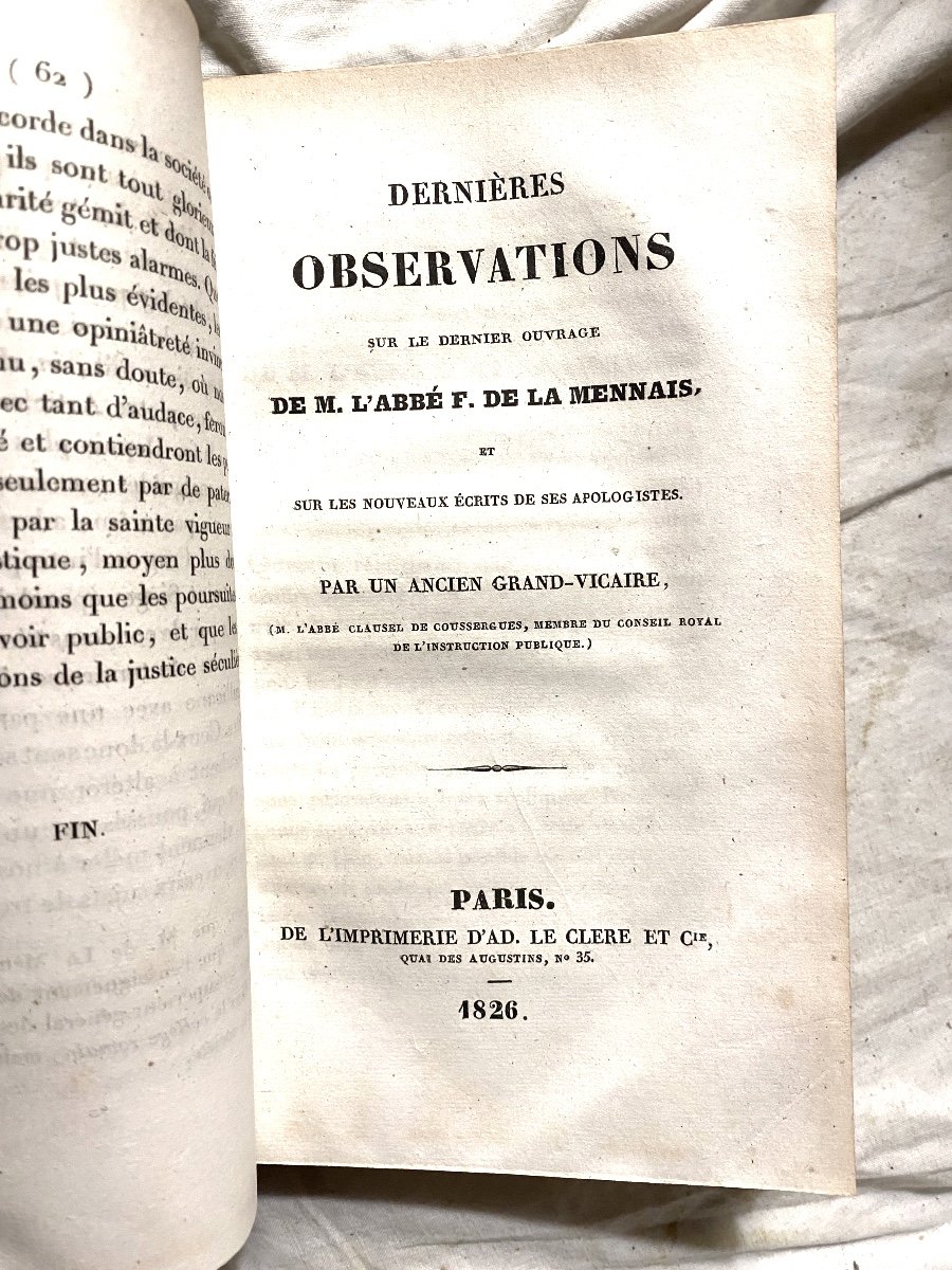 Rare Et Unique Recueil  16 Pièces Touchant l'Eglise :lettres , Courtes Réflexions , Oservations-photo-4