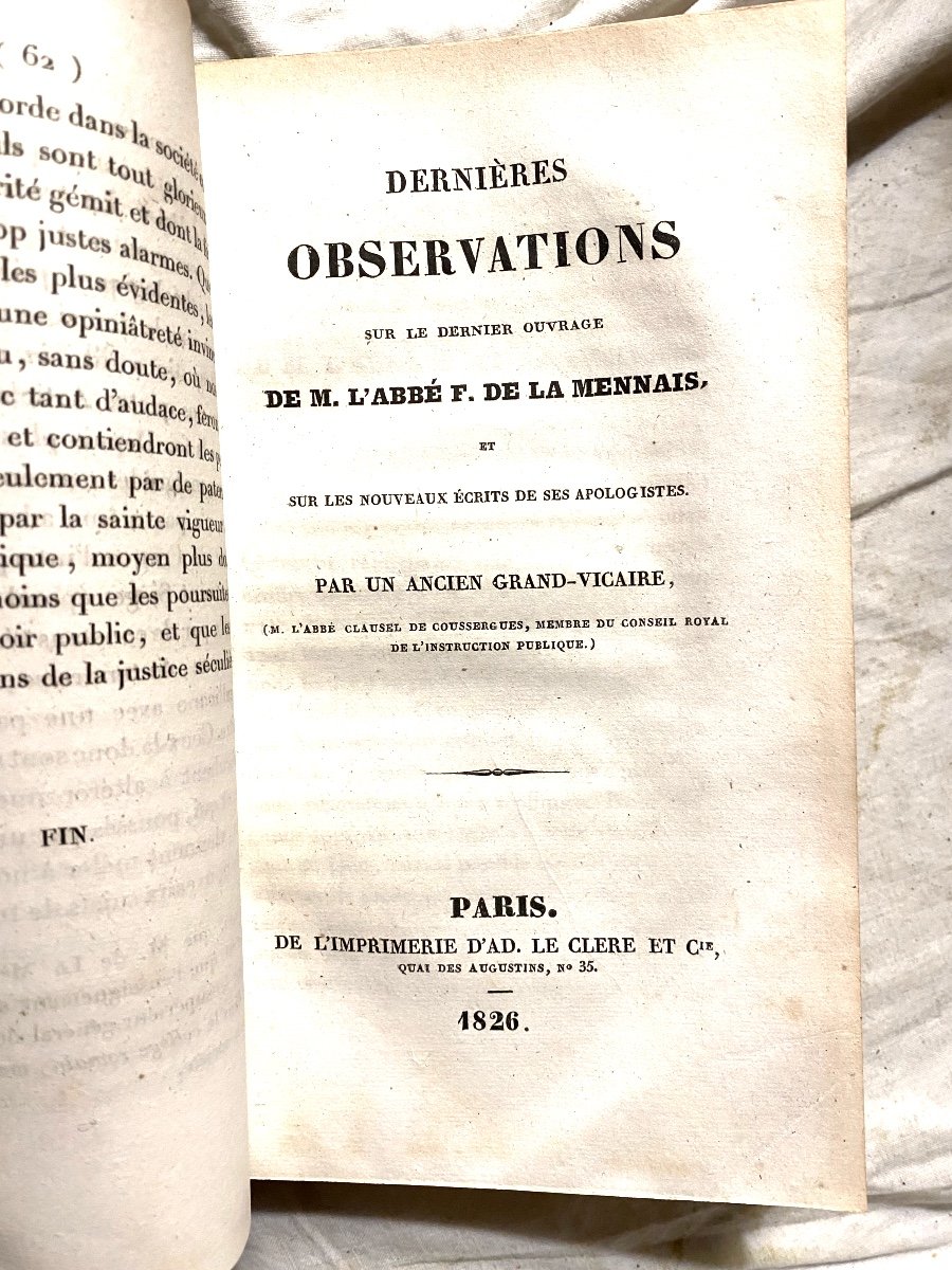 Rare Et Unique Recueil  16 Pièces Touchant l'Eglise :lettres , Courtes Réflexions , Oservations-photo-5