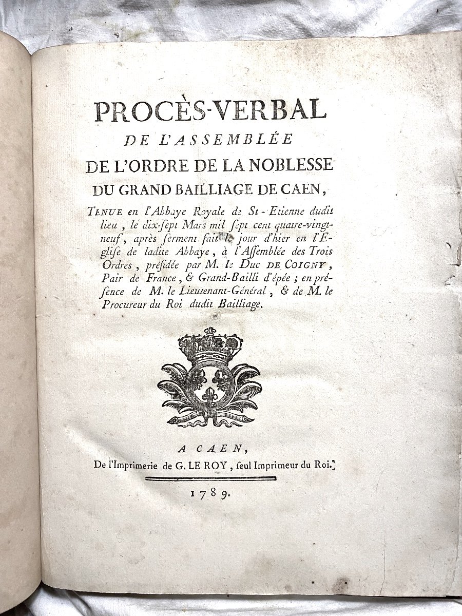 Procès-verbal De l'Assemblée De l'Ordre De La Noblesse Du Grd Bailliage De Caen ,pré Révolution-photo-3