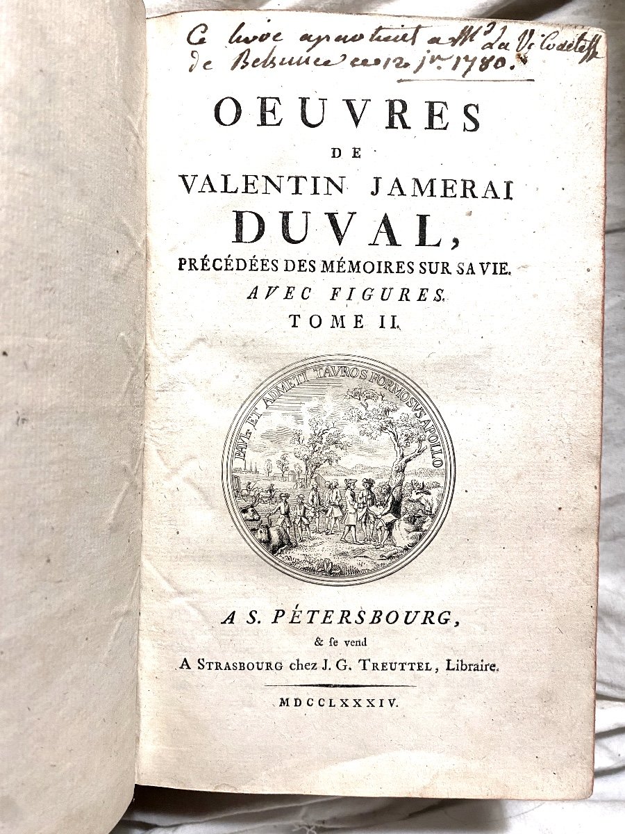 Works Of Valentin Jamerai Duval, Preceded By Memoirs Of His Life, St. Petersburg 2 Vol. 1784-photo-4