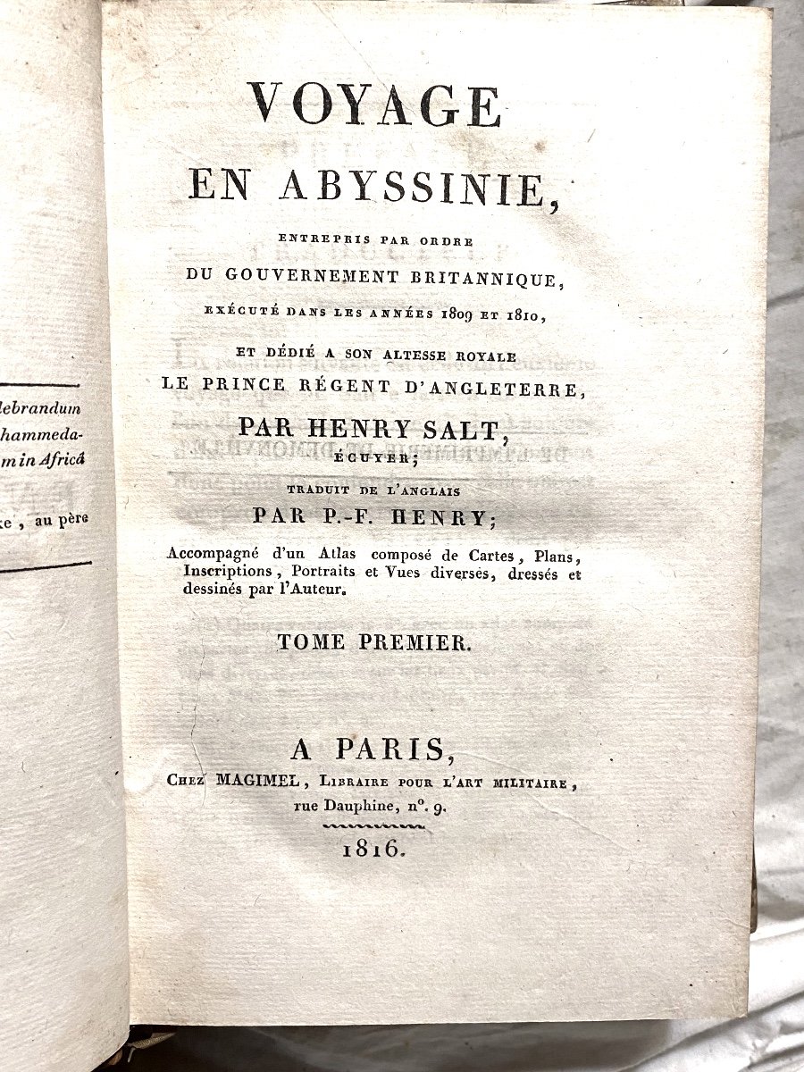 Travels In Abyssinia By Henry Salt In 2 Vols. In 8. In Paris At Magimel 1816, Fine Copy.-photo-3