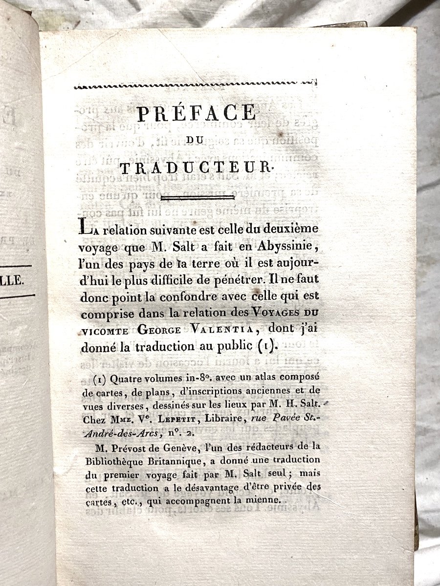 Travels In Abyssinia By Henry Salt In 2 Vols. In 8. In Paris At Magimel 1816, Fine Copy.-photo-4