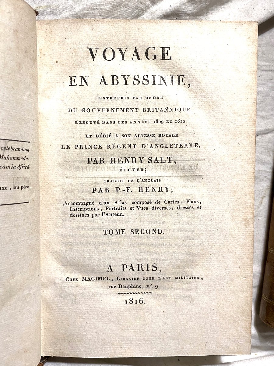 Travels In Abyssinia By Henry Salt In 2 Vols. In 8. In Paris At Magimel 1816, Fine Copy.-photo-4