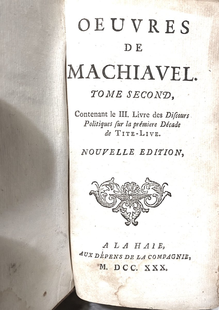 Works Of Machiavelli, Famous Edition Published In The Hague 3 Volumes In 12 1730 Illustrated Work-photo-1