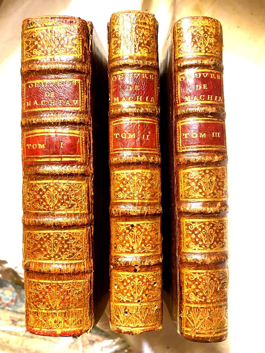 Works Of Machiavelli, Famous Edition Published In The Hague 3 Volumes In 12 1730 Illustrated Work