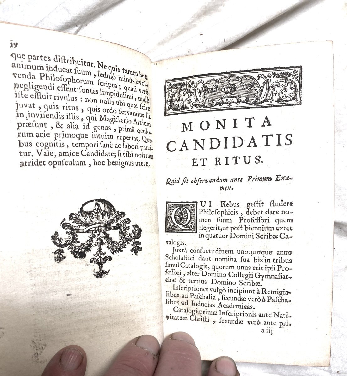  1 Vol. Candidatus Artium Ubi De Rhetorica Et Philosophia. Ad Usum Cadidatorum. Parisiis 1732-photo-3