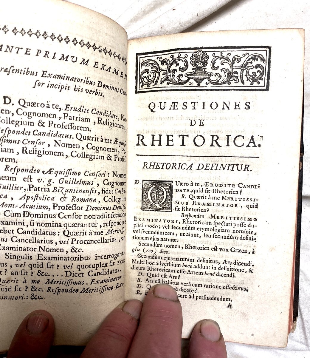  1 Vol. Candidatus Artium Ubi De Rhetorica Et Philosophia. Ad Usum Cadidatorum. Parisiis 1732-photo-4