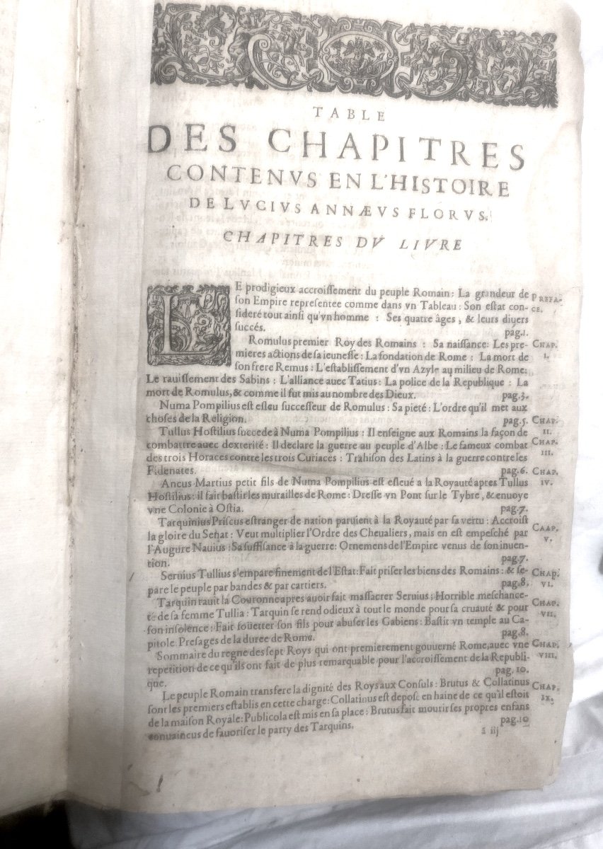 Très Rare Infolio Velin à Nerfs De 1630 Par François De Marolles De l'"Histoire Romaine" ,Paris-photo-3