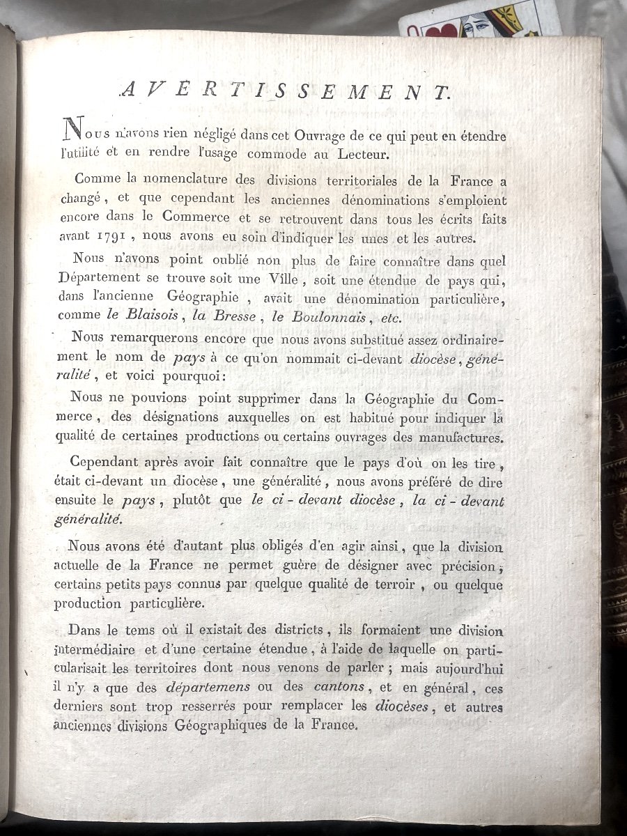 Exceptionnels 5 Vol. In 4. Paris An VIII : "Dictionnaire Universel De La Géograhie Commerçante"-photo-1