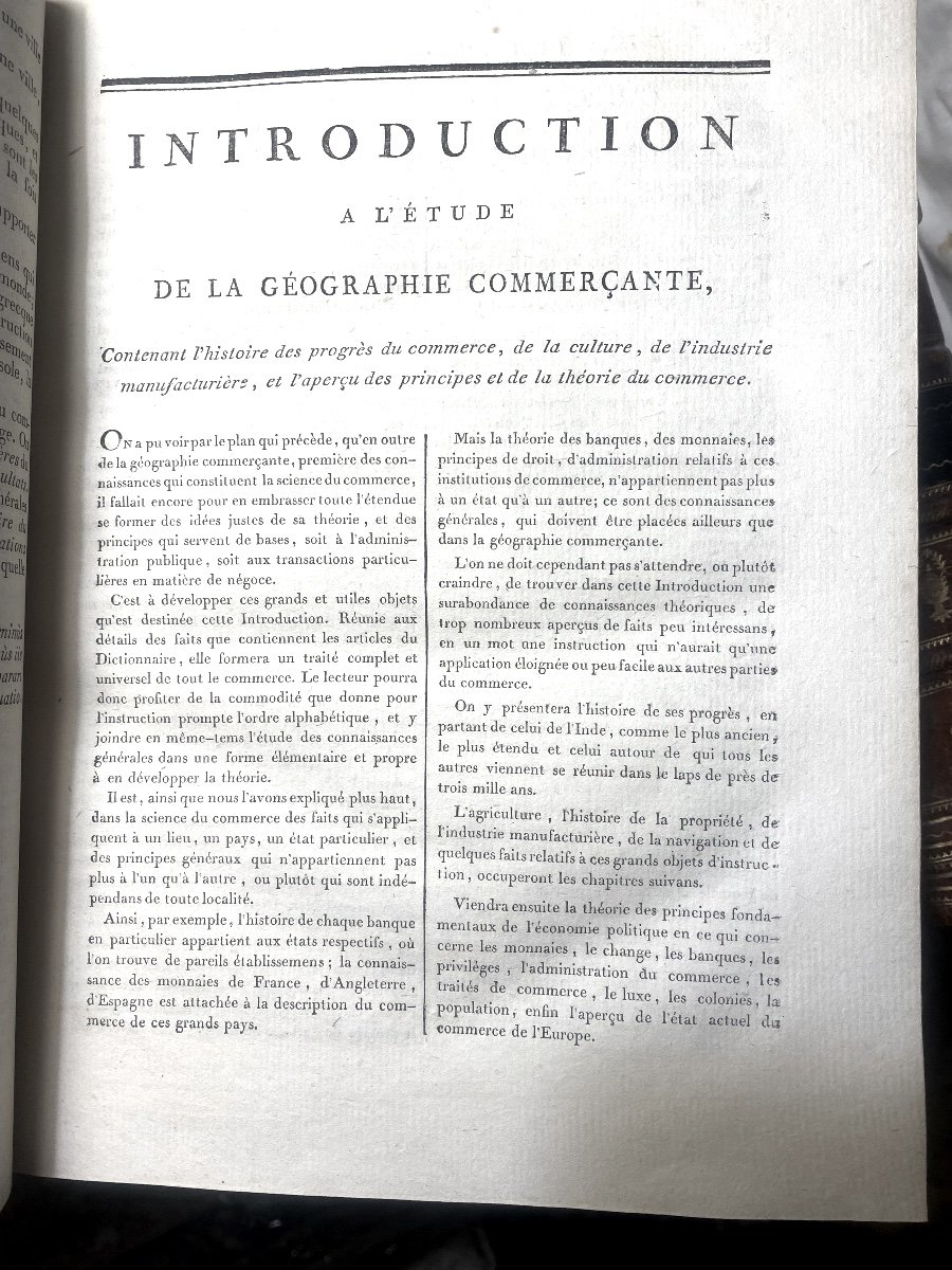 Exceptionnels 5 Vol. In 4. Paris An VIII : "Dictionnaire Universel De La Géograhie Commerçante"-photo-4