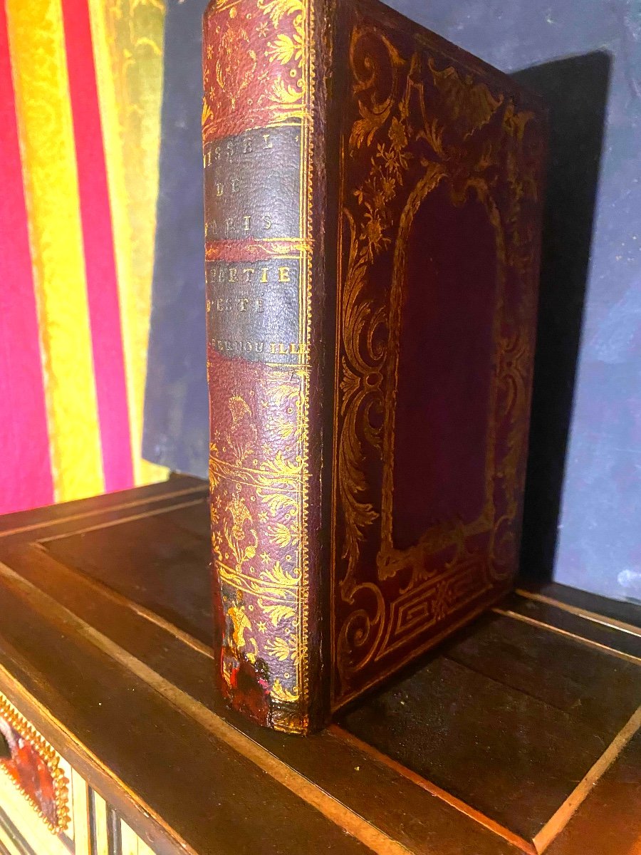 Rare And Beautiful Book Box In Red Morocco With Plates Decorated With  Buisson Mid-18th Century-photo-1