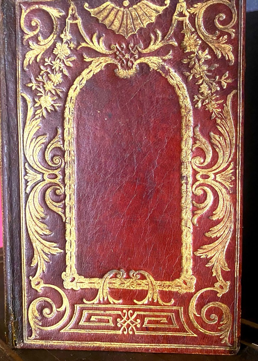 Rare And Beautiful Book Box In Red Morocco With Plates Decorated With  Buisson Mid-18th Century-photo-7