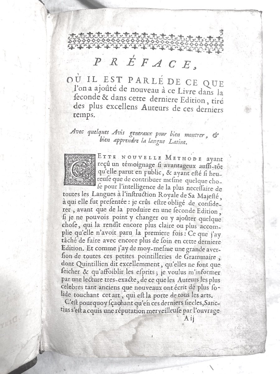 "nouvelle Méthode Pour Apprendre Facilement La Langue Latine "1  Fort Vol. In 8 . A Paris 1709 -photo-4