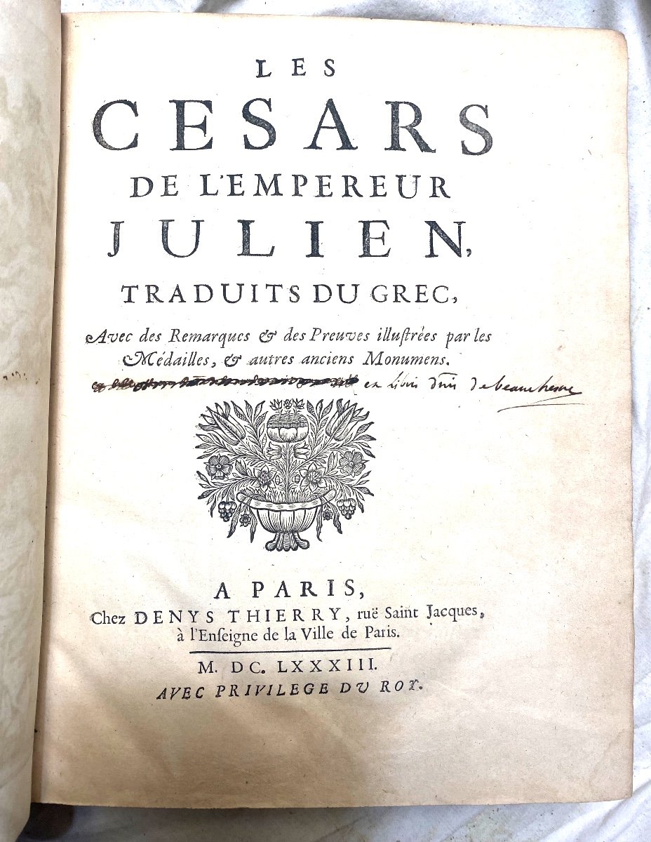 Bel In 4 In Paris1683 "the Caesars Of The Emperor Julian", Translated From Greek Illustrated With Medals-photo-3