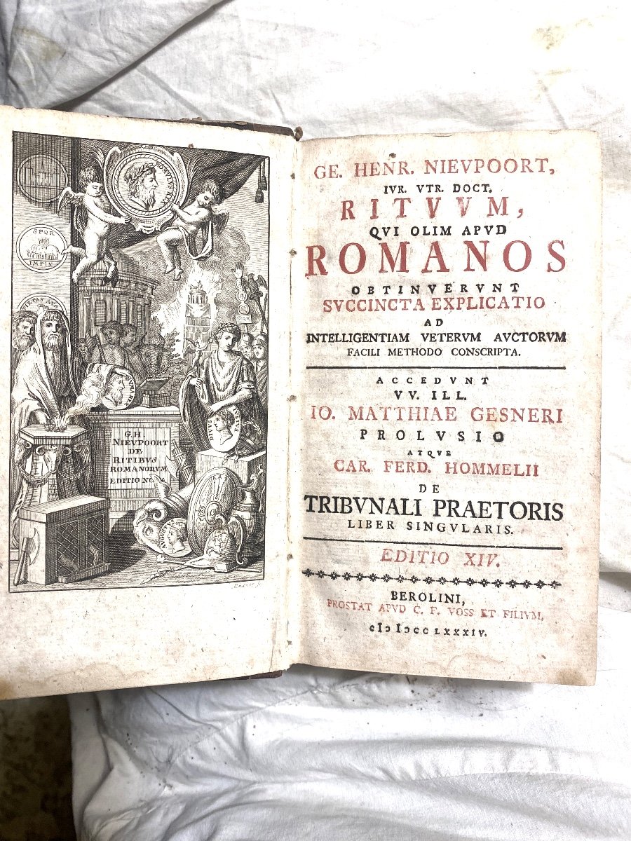 Strong Vol. In 8 Bérolini 1784 Rites Of The Ancient Romans By Ge. Henr. Nievpoort Ed. Illustrated-photo-3