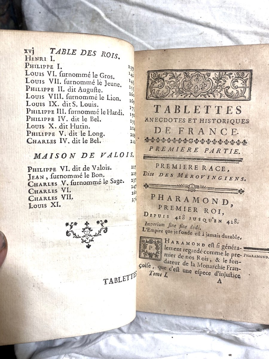 3 Vol. Aux Armes Tablettes Historiques Et Anecdotes Des Rois De France: De Pharamond / Louis XV-photo-6