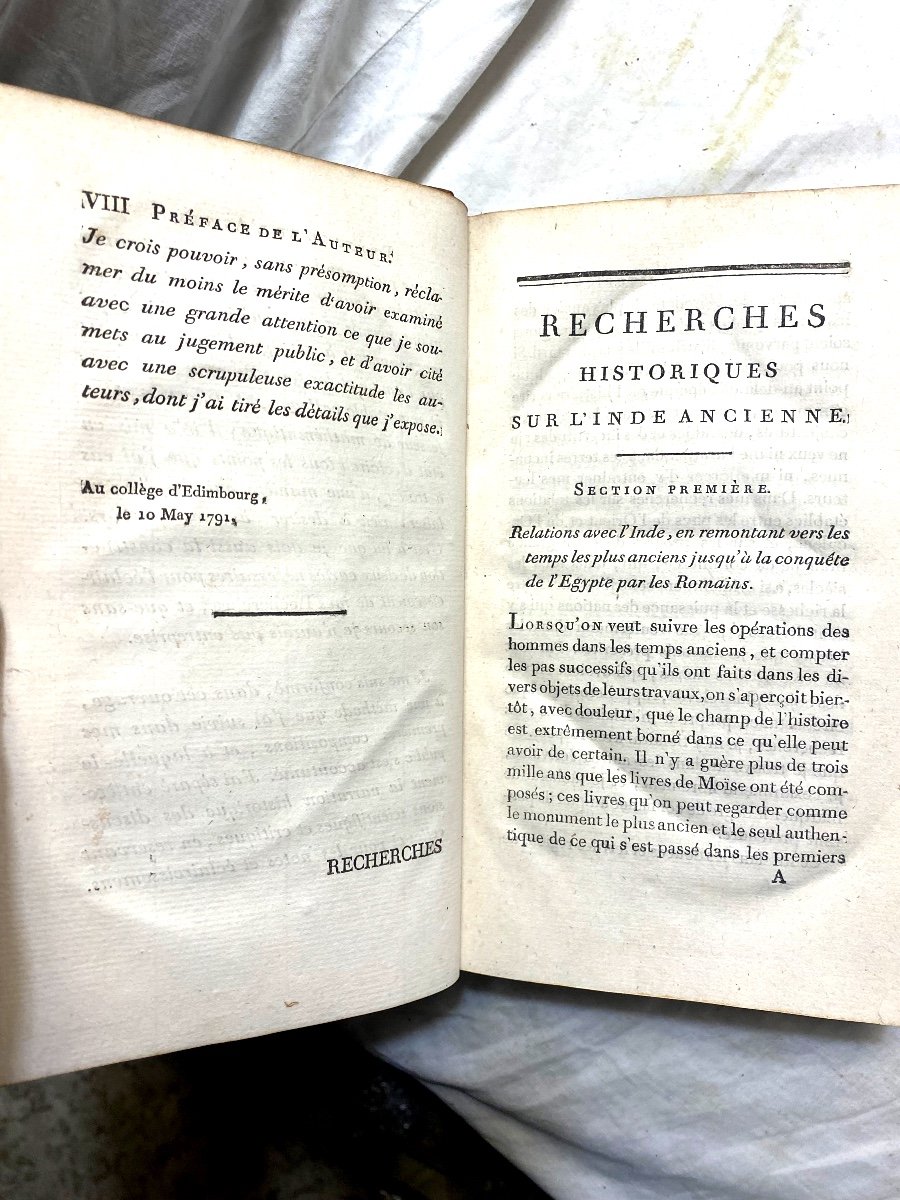  I V.recherches Historiques Sur La Connaissance Des Anciens Avaient De l'Inde De Robertson 1792-photo-3