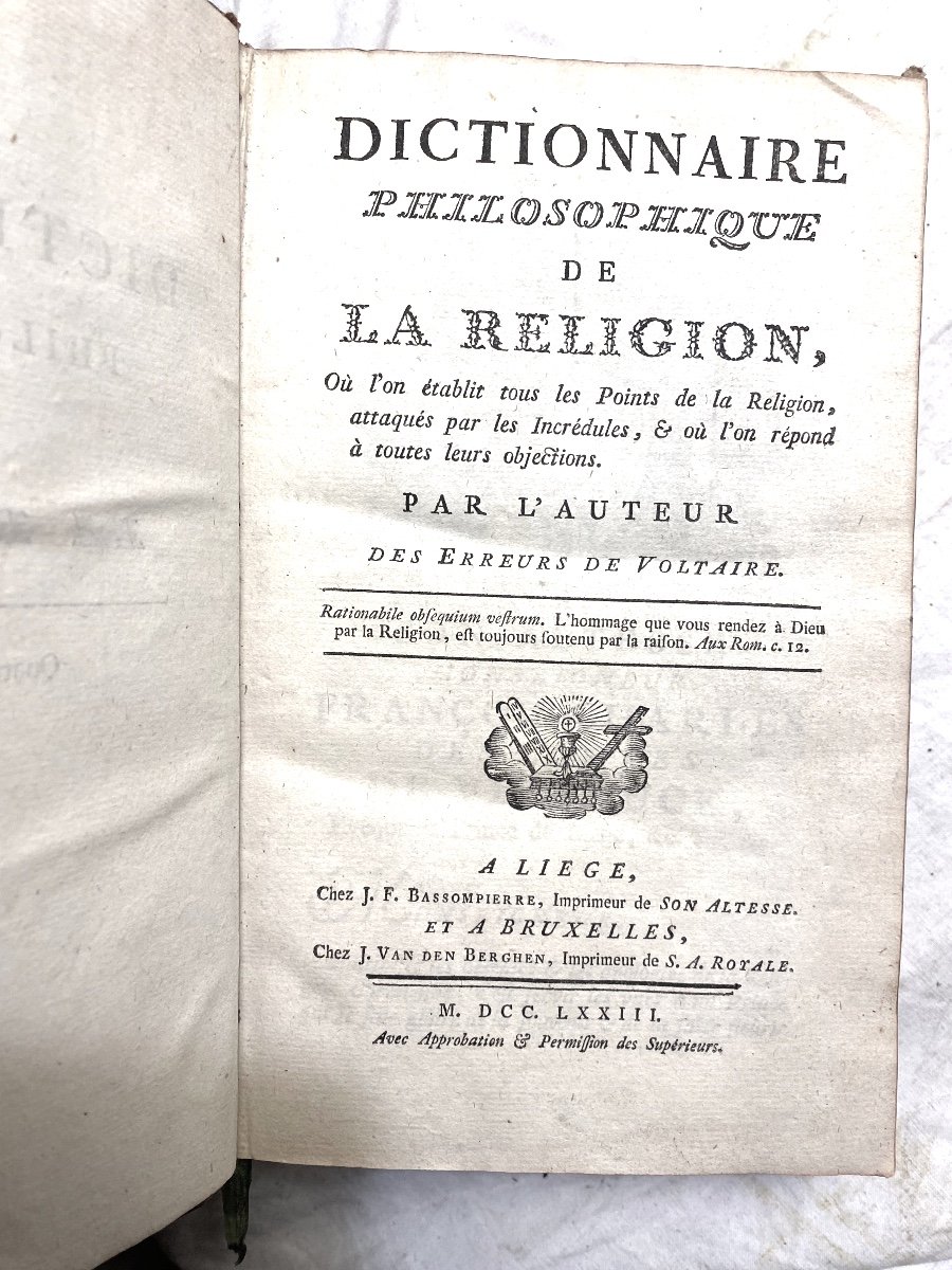 Philosophical Dictionary Of Religion, Where All The Points Of Religion Are Established 1773-photo-3