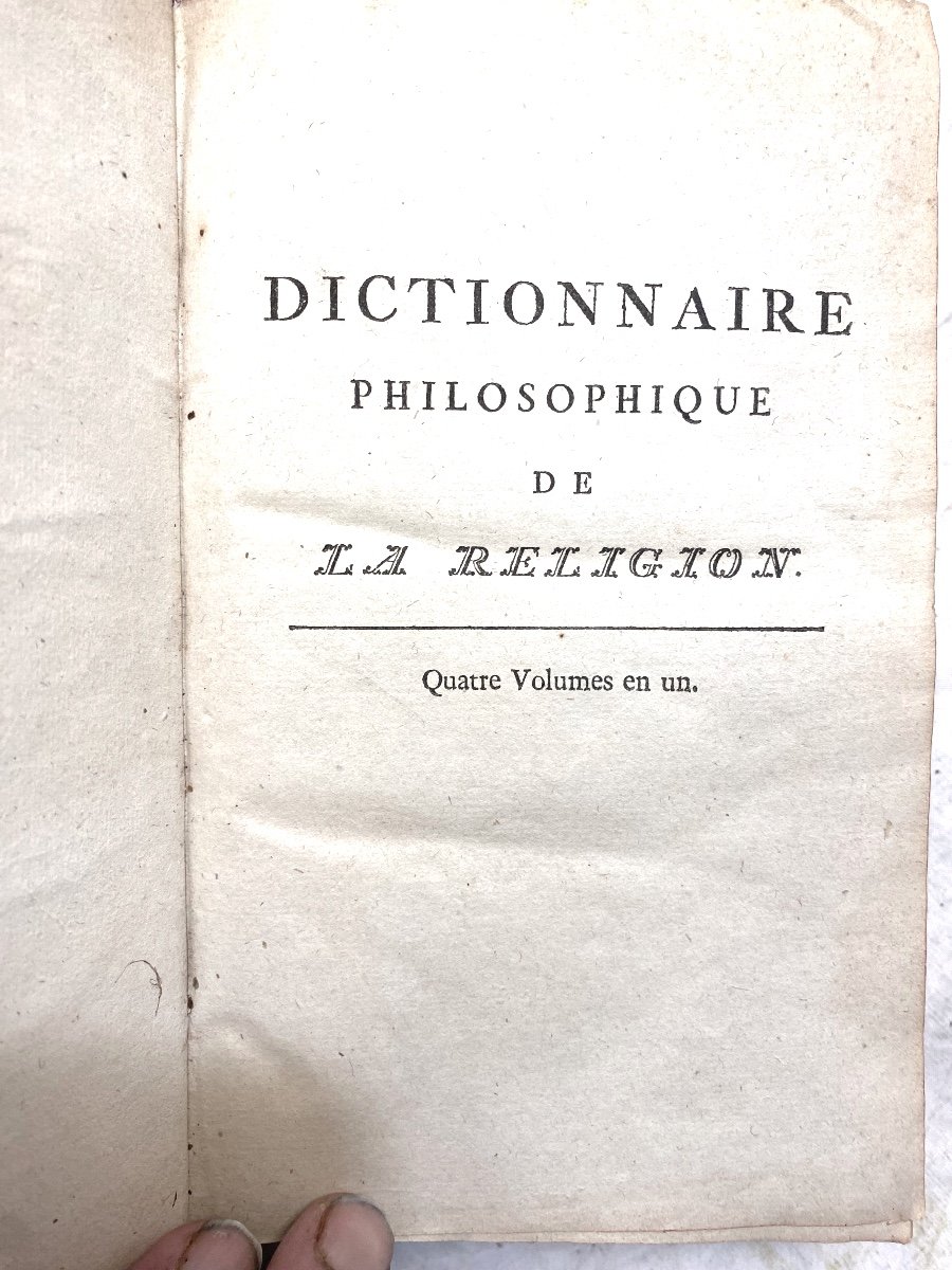 Philosophical Dictionary Of Religion, Where All The Points Of Religion Are Established 1773-photo-1