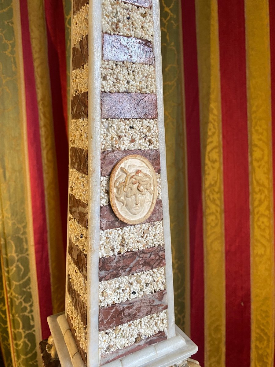 Rare Obelisk Of The Sea, Composed Of Marine Elements, Shells, Coral Grains And Marbles-photo-8