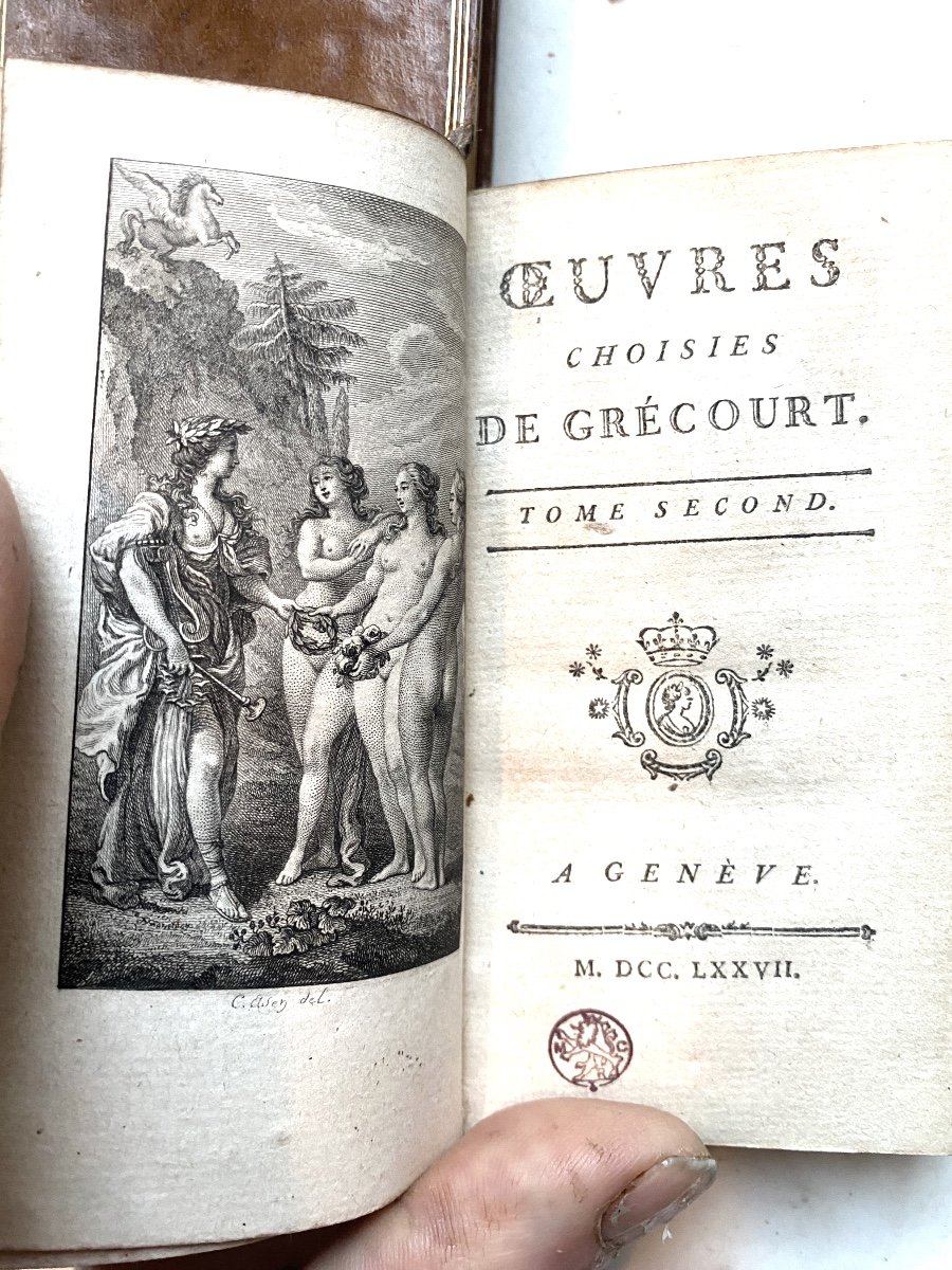 Exemplaire En 3 Vol In 18 :"Oeuvres Choisies De Grécourt", Genève 1777 ( Cazin Paris )-photo-3