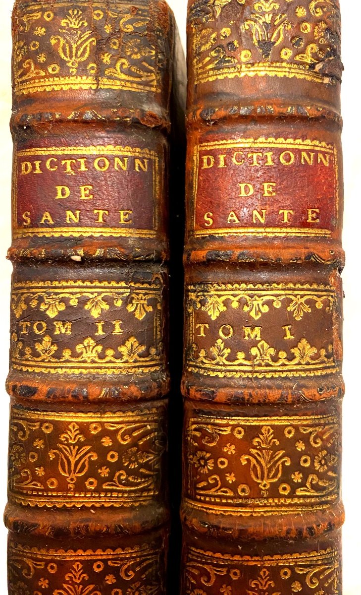 2 Beautiful Volumes In12 "portable Dictionary Of Health" Paris 1760 Charlesauguste Van Dermonde-photo-4