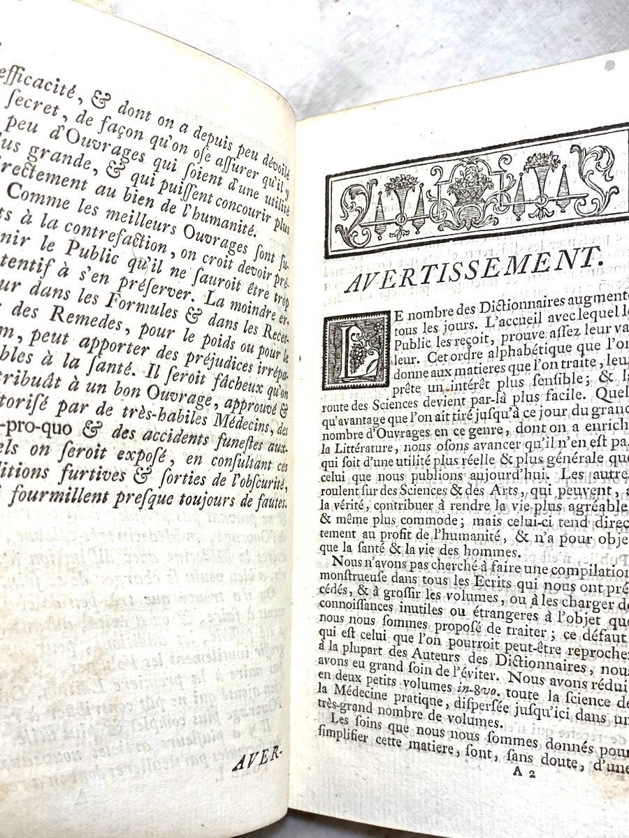 2 Beautiful Volumes In12 "portable Dictionary Of Health" Paris 1760 Charlesauguste Van Dermonde-photo-3