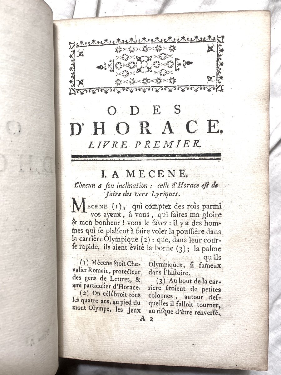 The Poems Of Horace, Translated Into French By Mr. Abbé Batteux; 1 Vol. In 12 Paris, 1758-photo-2