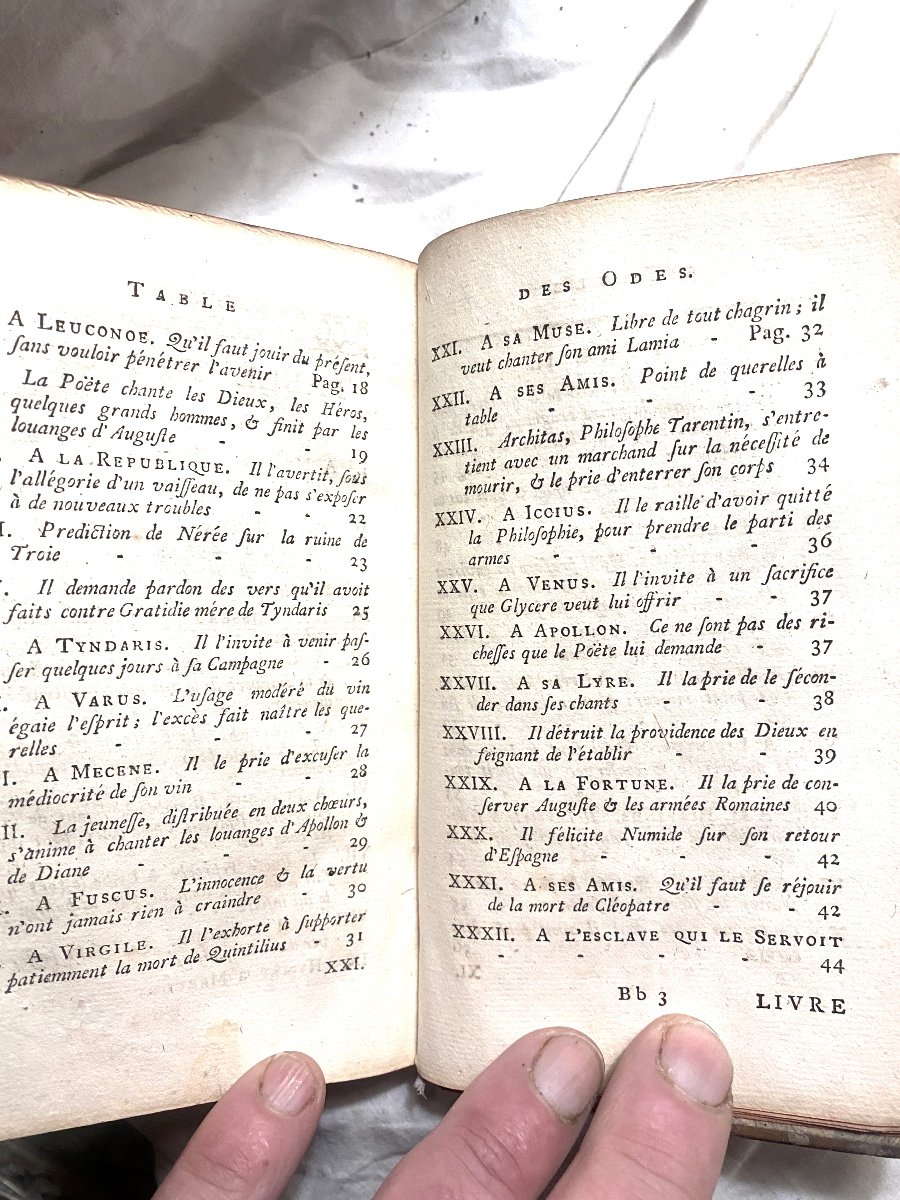 The Poems Of Horace, Translated Into French By Mr. Abbé Batteux; 1 Vol. In 12 Paris, 1758-photo-4