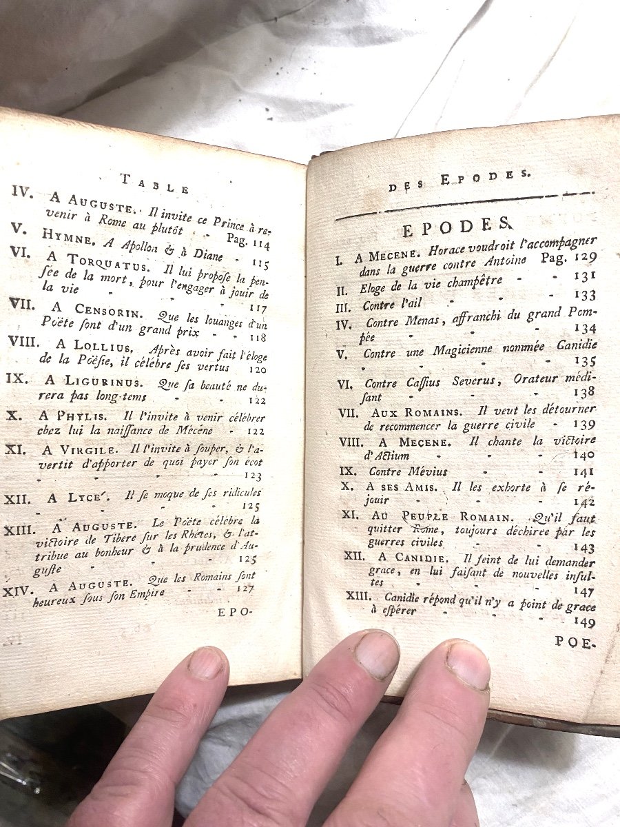 The Poems Of Horace, Translated Into French By Mr. Abbé Batteux; 1 Vol. In 12 Paris, 1758-photo-7