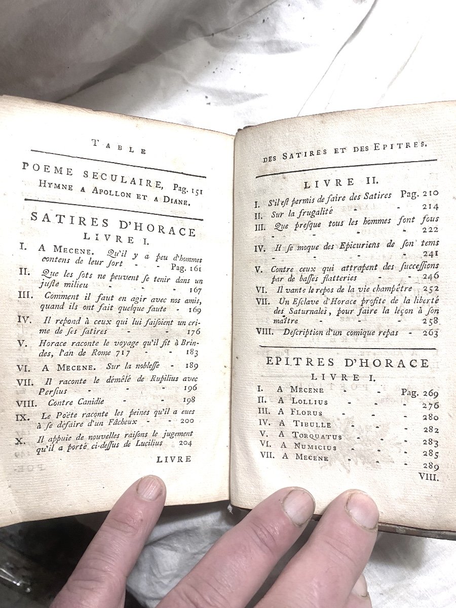 The Poems Of Horace, Translated Into French By Mr. Abbé Batteux; 1 Vol. In 12 Paris, 1758-photo-8