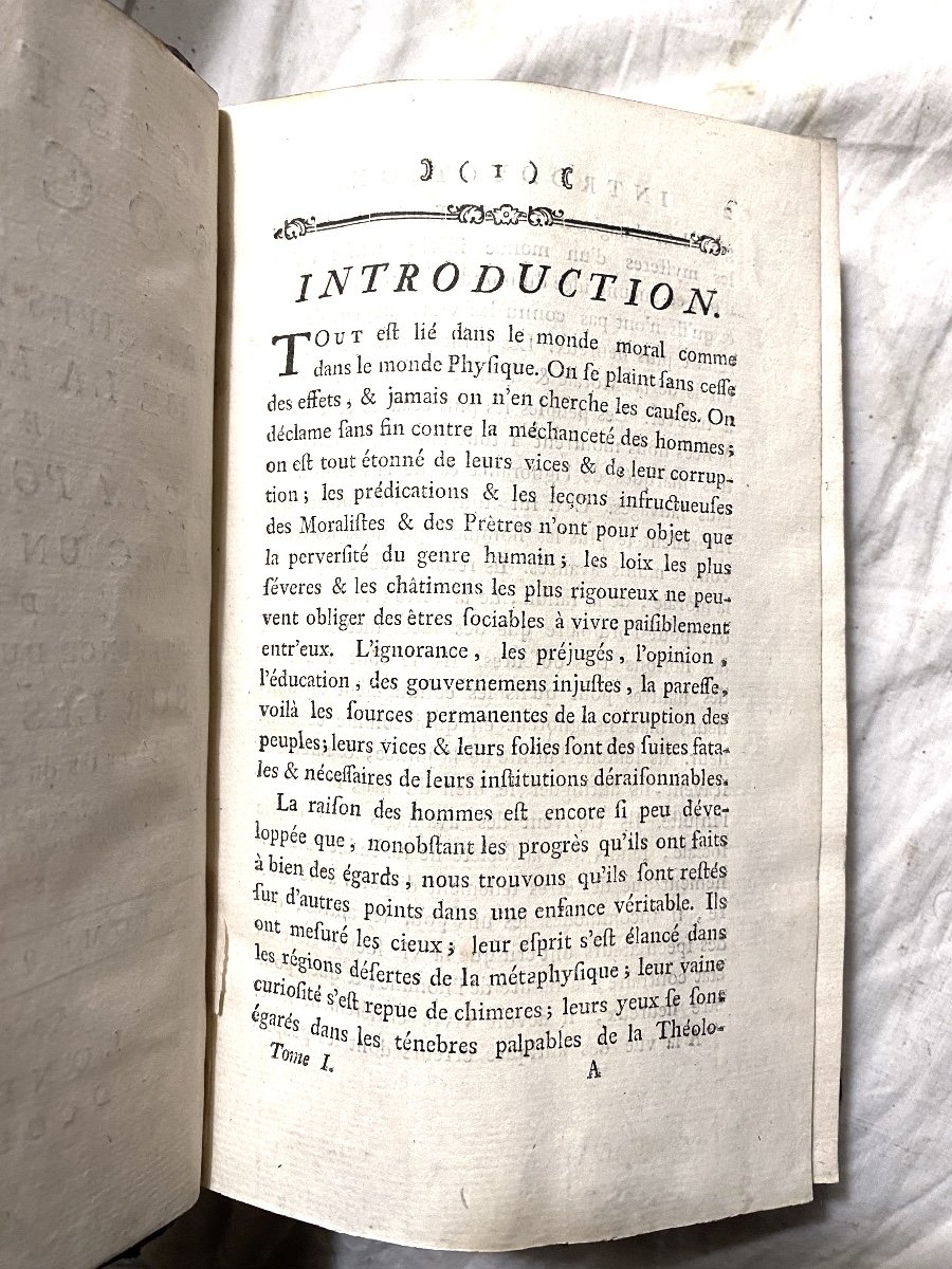 Rare Volume In 8 En 3 Tomes 1773, à Londres :Système Social, Ou Principes Naturels De La Morale-photo-1