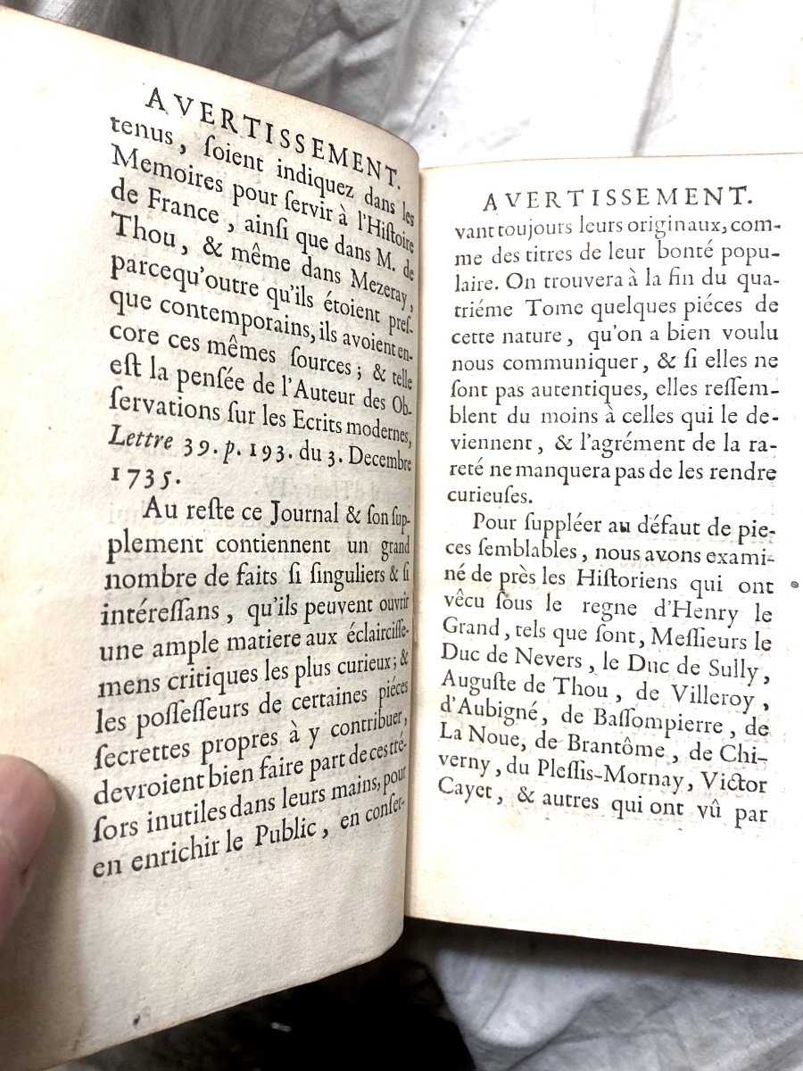 4 Vol. 18th, Red Morocco Coat Of Arms Inlaid: "journal Of , Reign Of Henry ", By P. De l'Etoile-photo-4