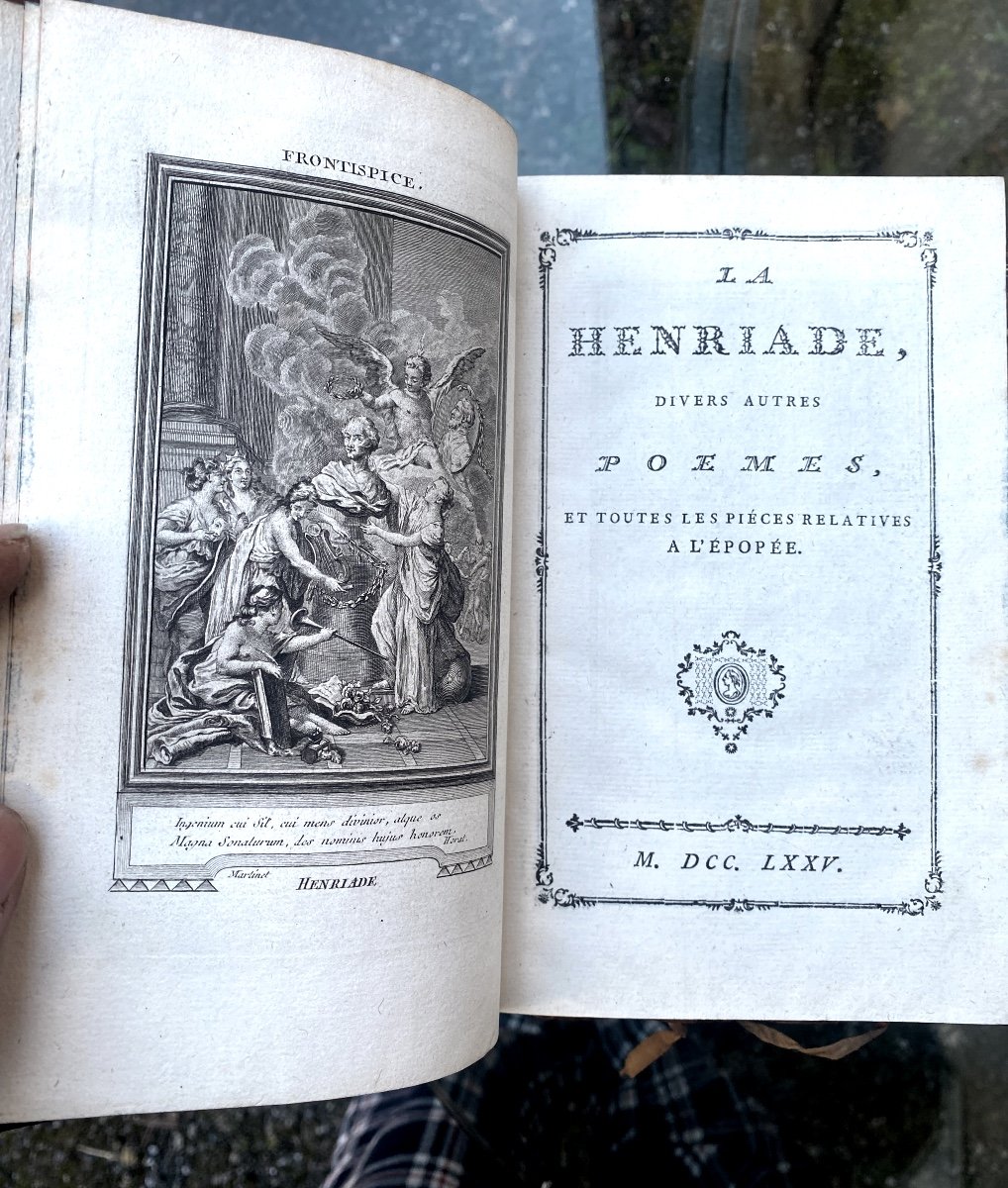 39/40: Volumes In 8 Tortoiseshell Calf "works Of Voltaire" Illustrated Edition, Called Framed. 1775-photo-3