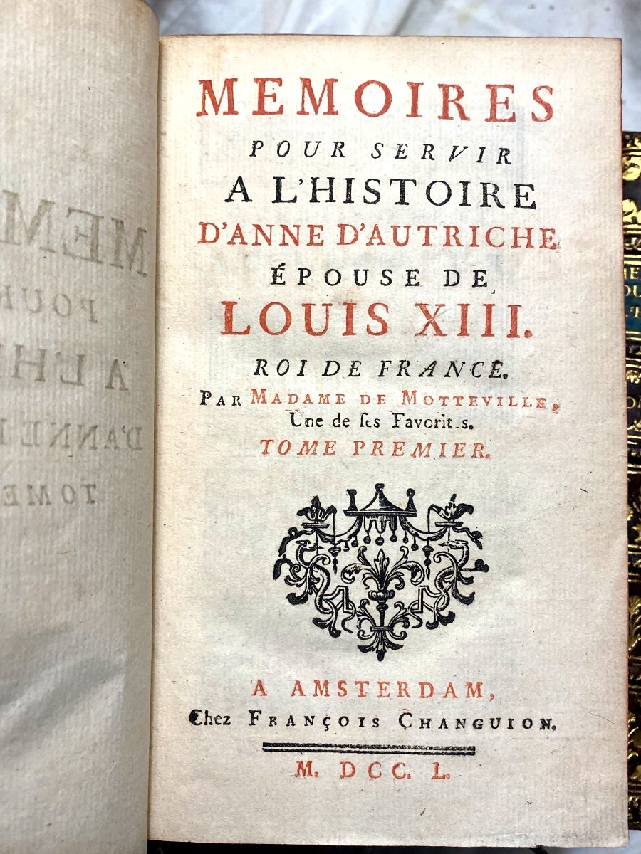 Complete: 6 Vol. In 12, Amsterdam 1750: "memoirs To Serve The History Of Anne Of Austria"-photo-3