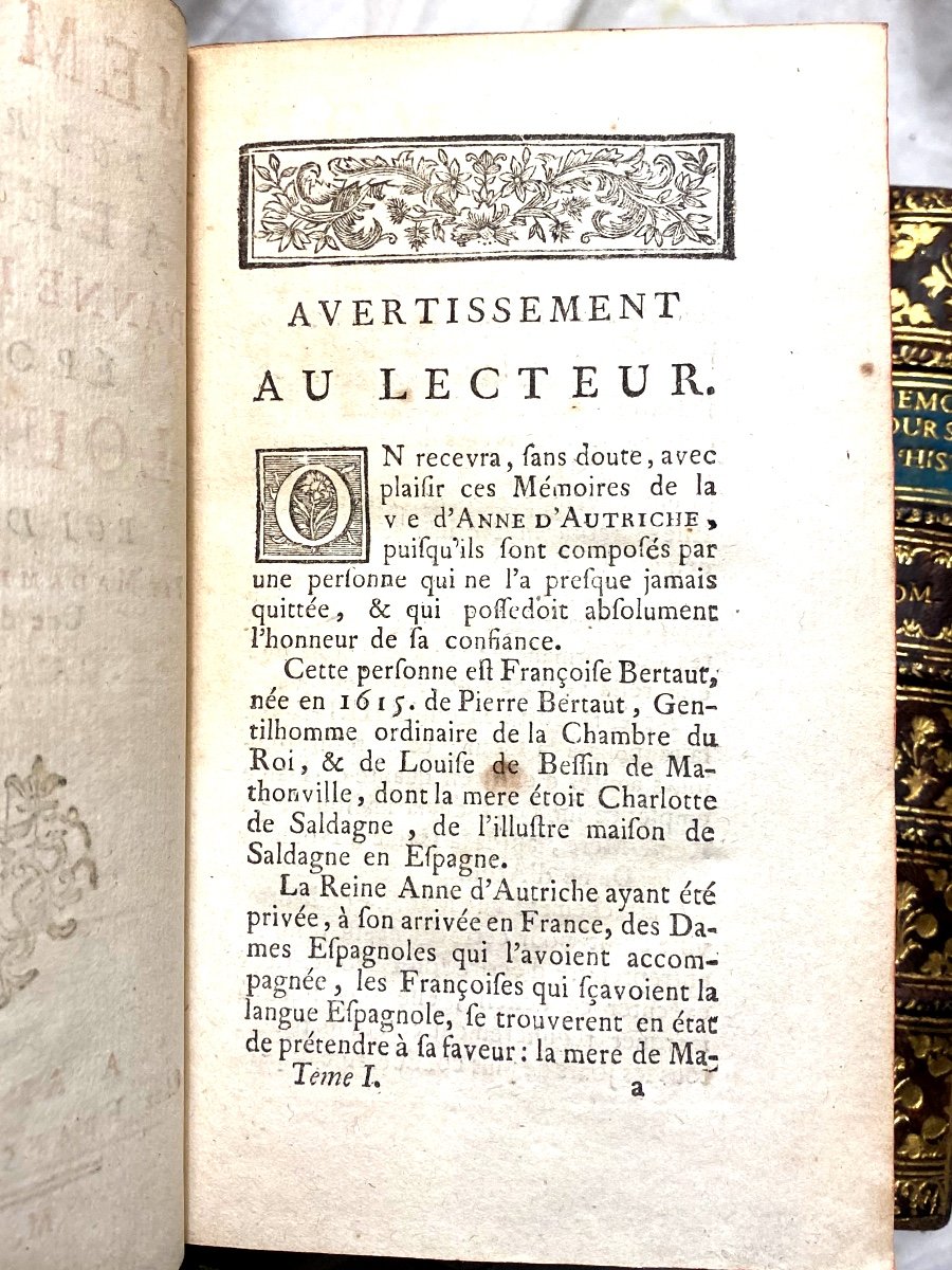 Complete: 6 Vol. In 12, Amsterdam 1750: "memoirs To Serve The History Of Anne Of Austria"-photo-2