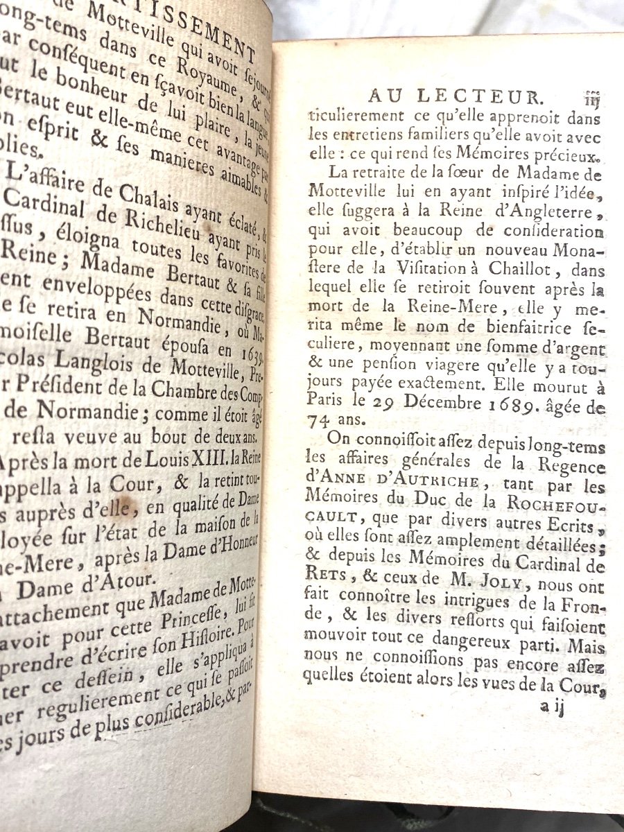 Complete: 6 Vol. In 12, Amsterdam 1750: "memoirs To Serve The History Of Anne Of Austria"-photo-3